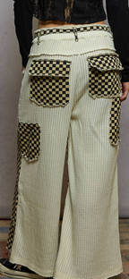 Cream checkered jeans