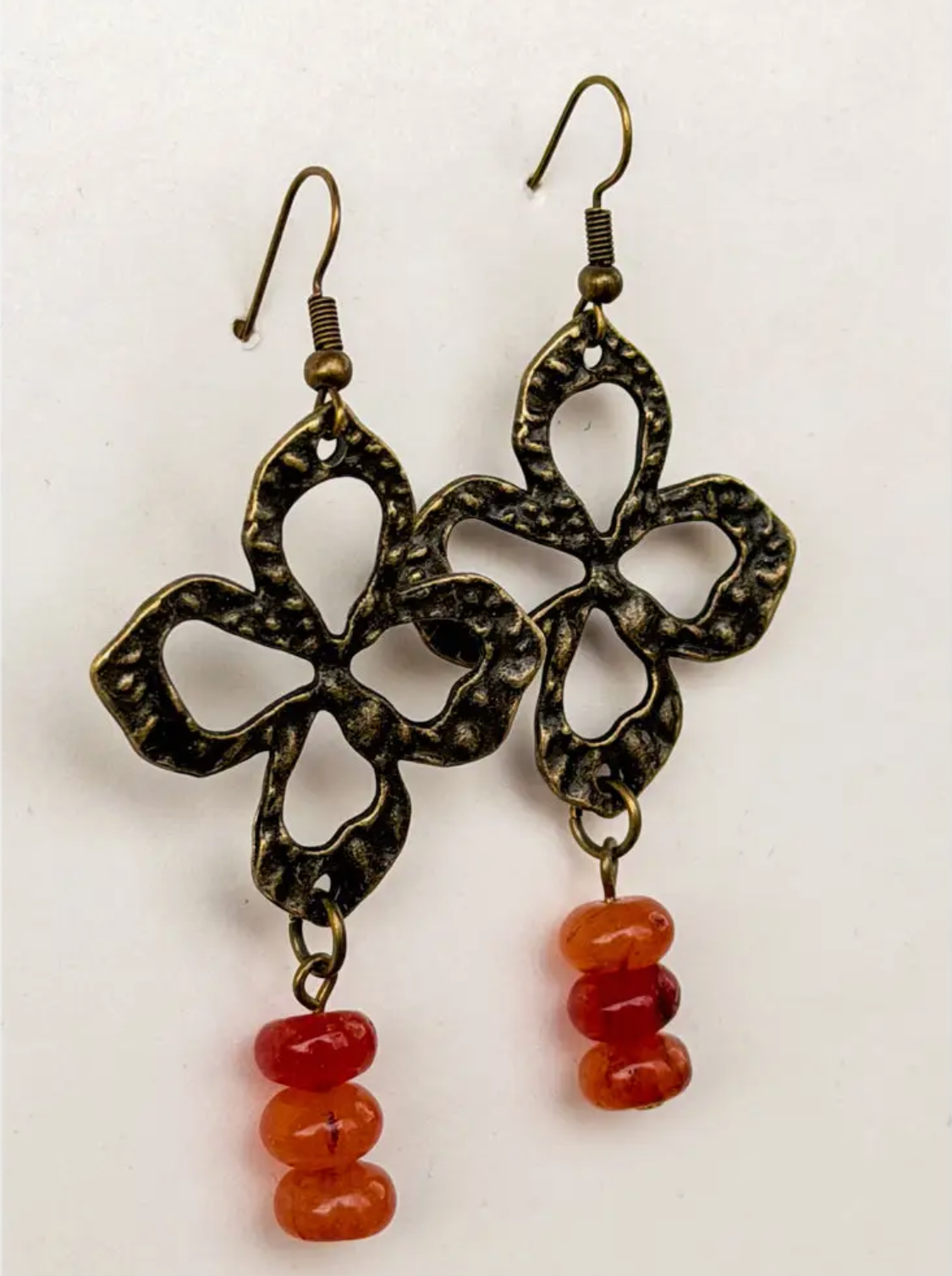 Nisha Earrings-Red Agate