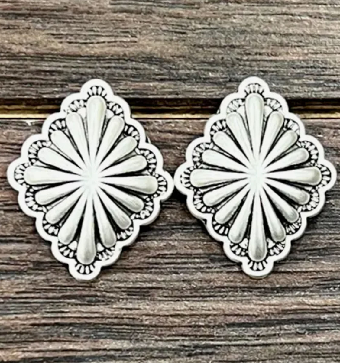 Brass Concho Stud Earrings