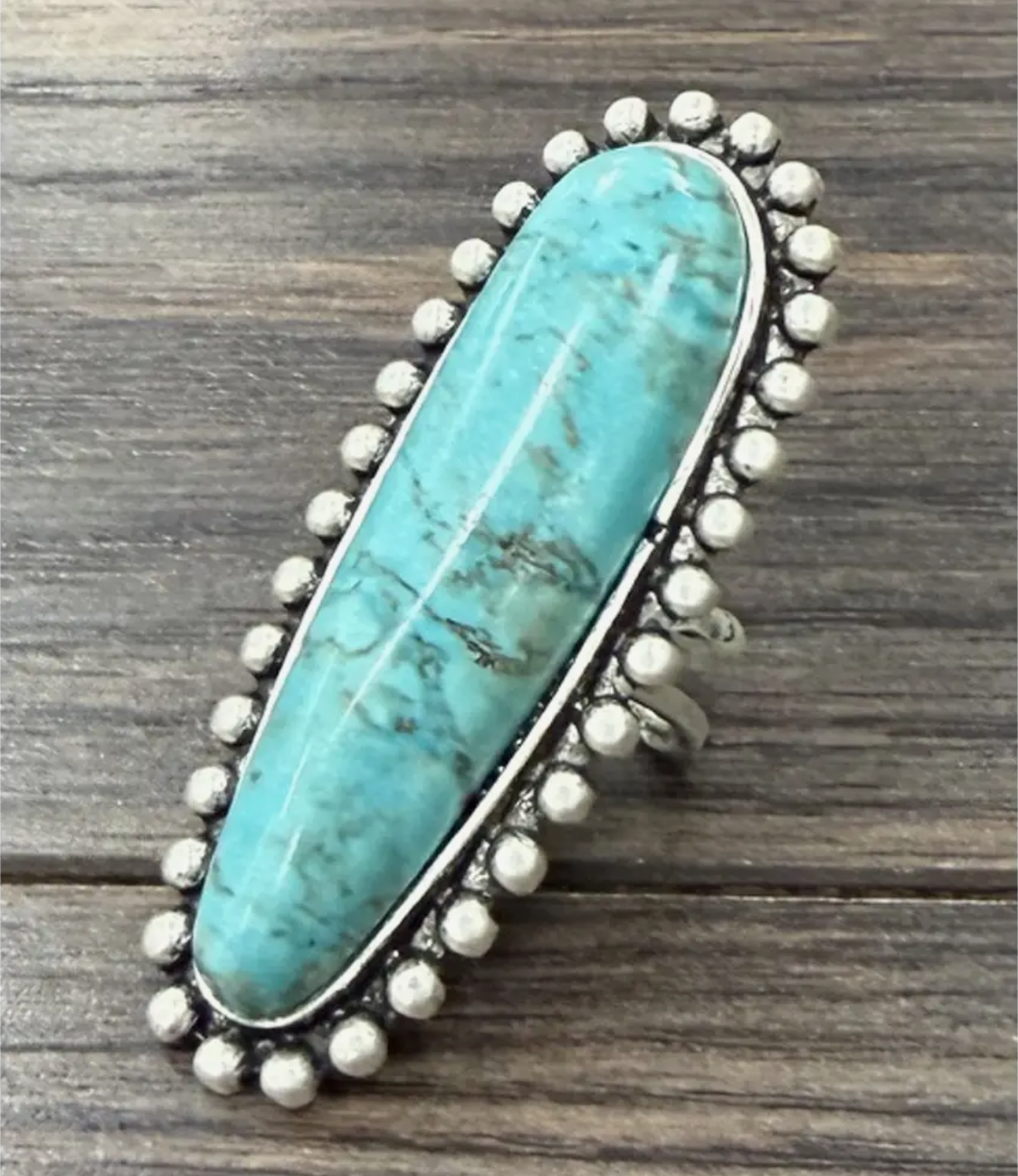 Big Western Turquoise Ring