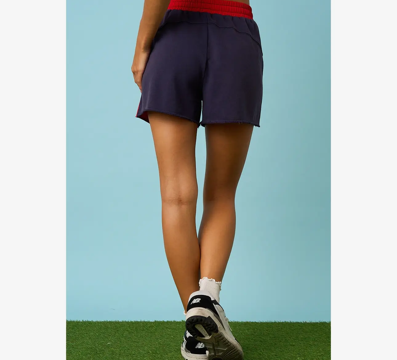 American Flag Patchwork Drawstring Shorts