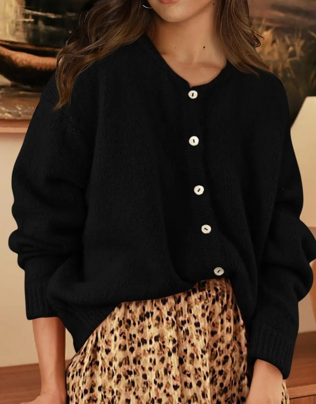 Textured Button Front Cozy Cardigan
