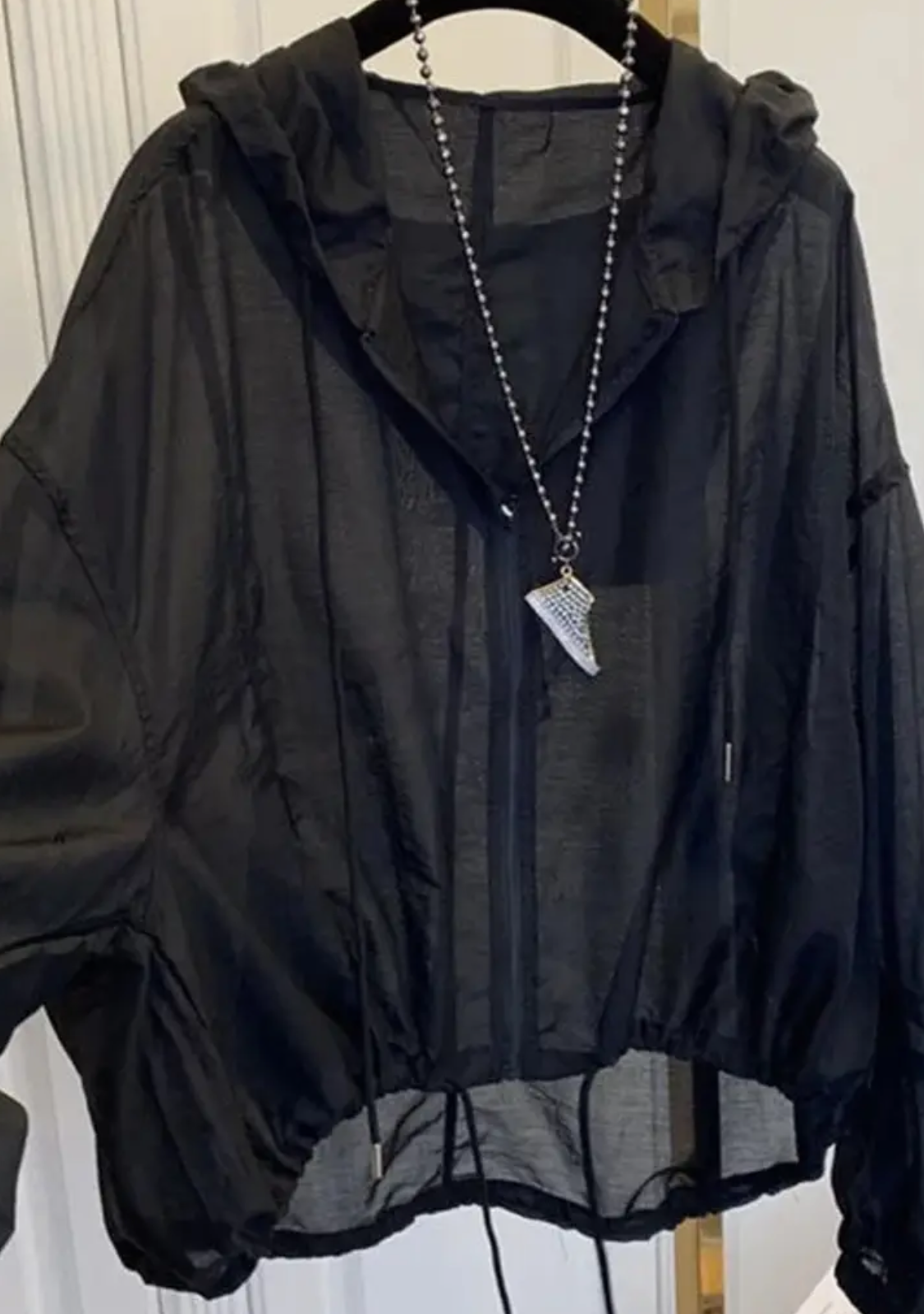 Hooded Sun Protection Jacket-black