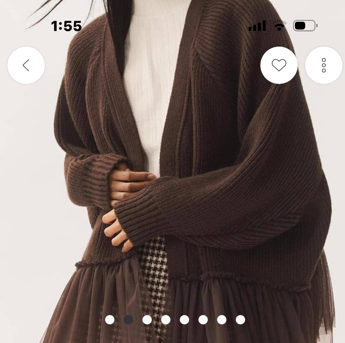 V Neck Cardigan with Tulle Accents- Black