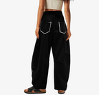 Simple Drawstring Mid-Waist Casual Pants