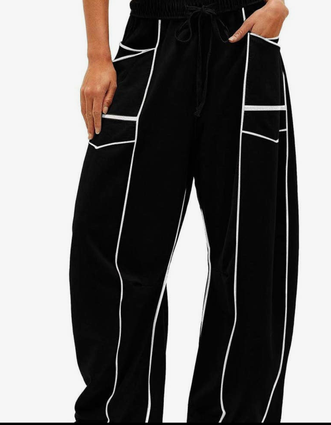 Simple Drawstring Mid-Waist Casual Pants