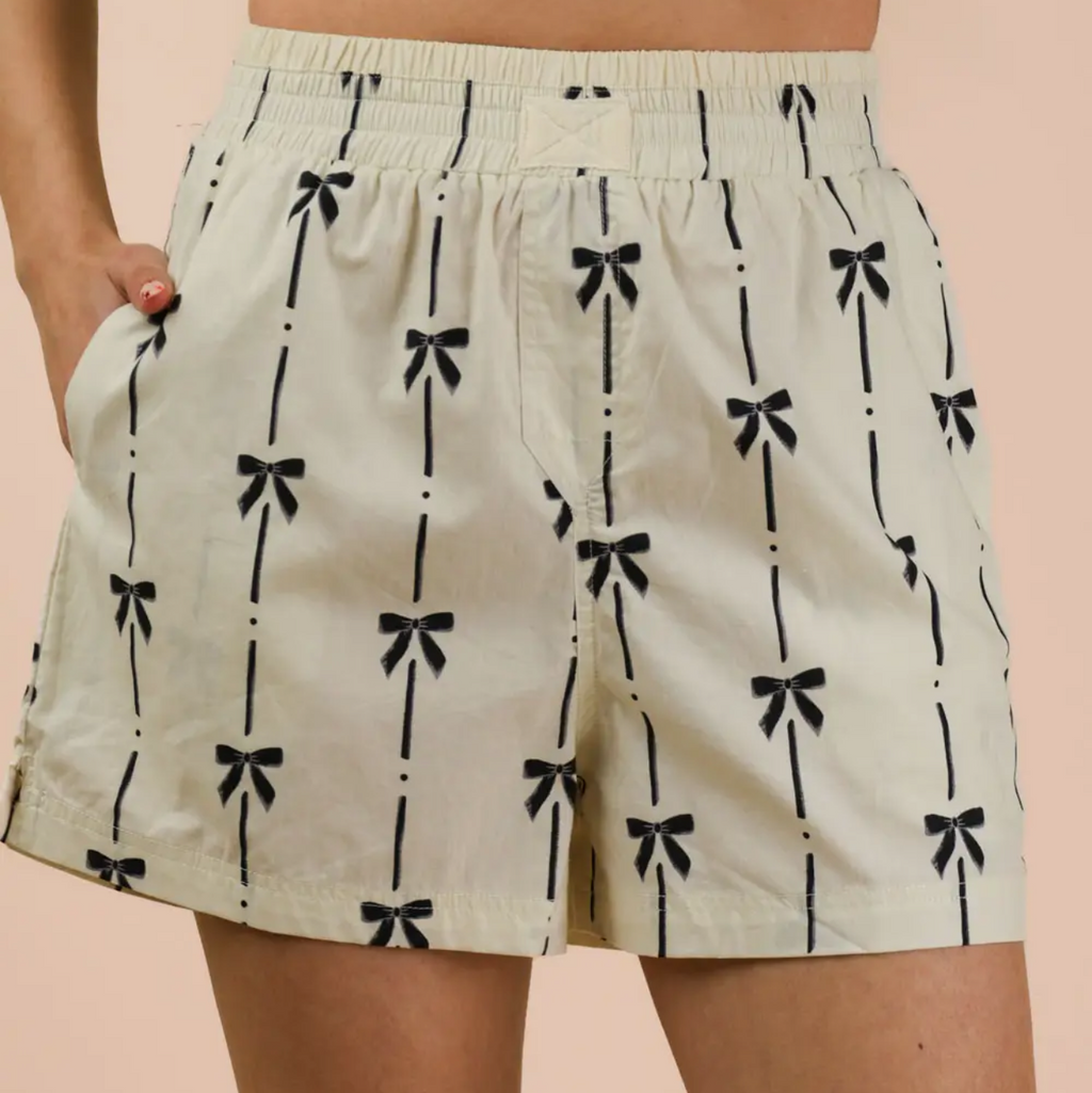 Bow Printed Boxer Shorts