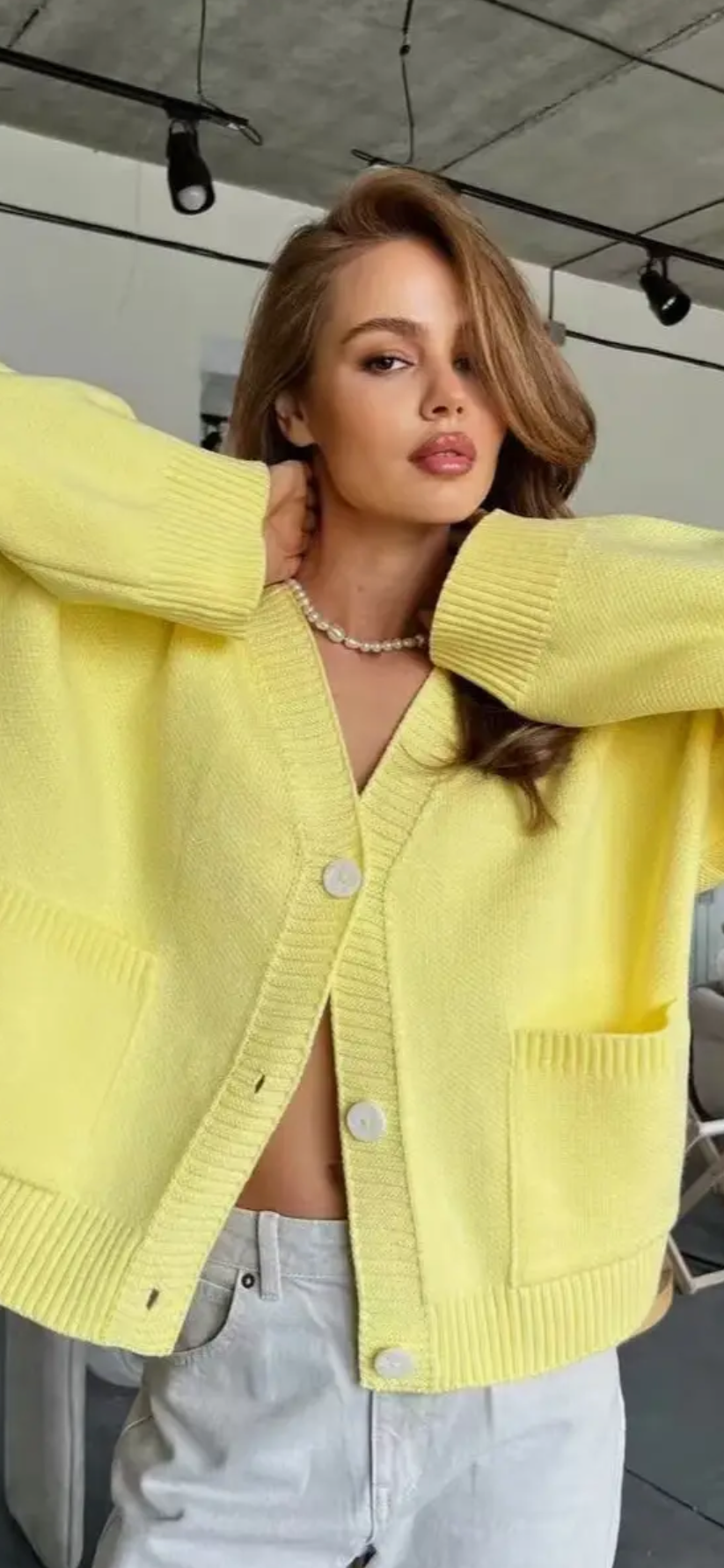 Bright Yellow Cardigan
