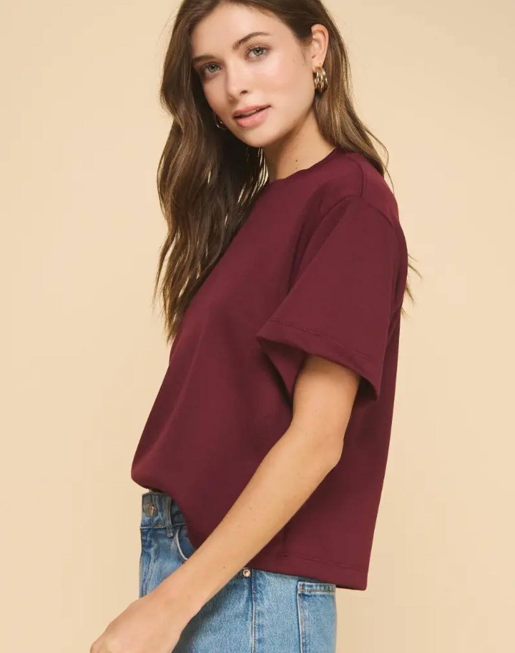 Infinity Oversized top-Burgundy