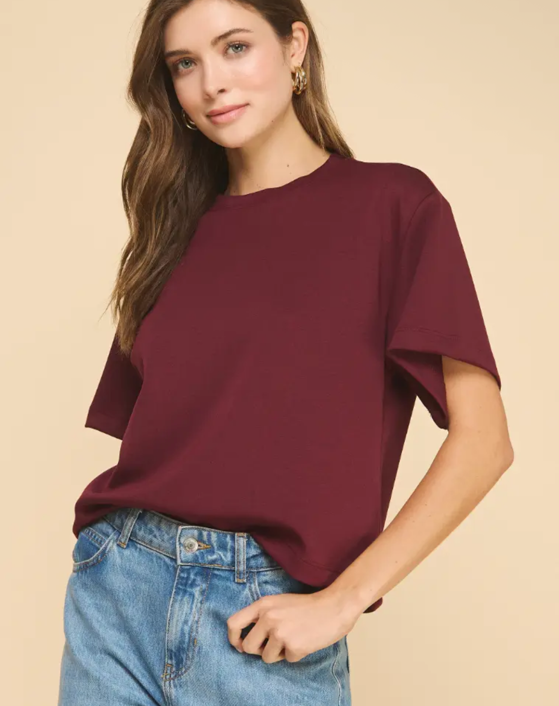 Infinity Oversized top-Burgundy