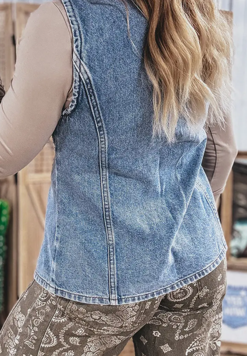 Button Up Denim Vest