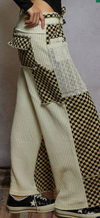 Cream checkered jeans