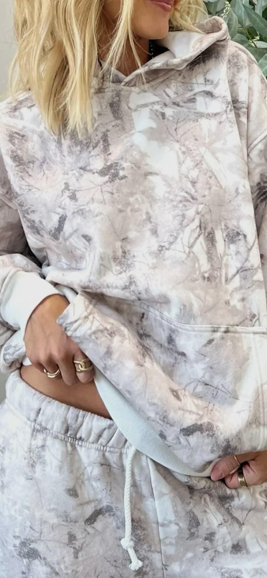 Light Grey Woodland Camo Classic Hoodie and Sweatpants Set