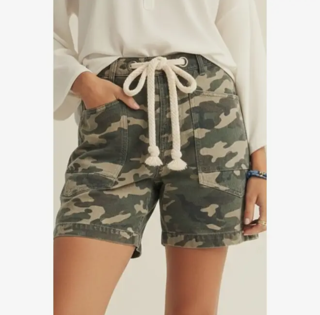 Vintage Washed Camouflage Shorts