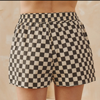 Checkered Lace Trim Shorts