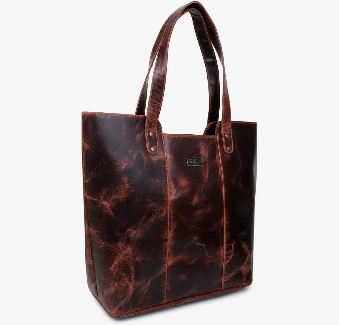 Rustic Leather Tote Bag