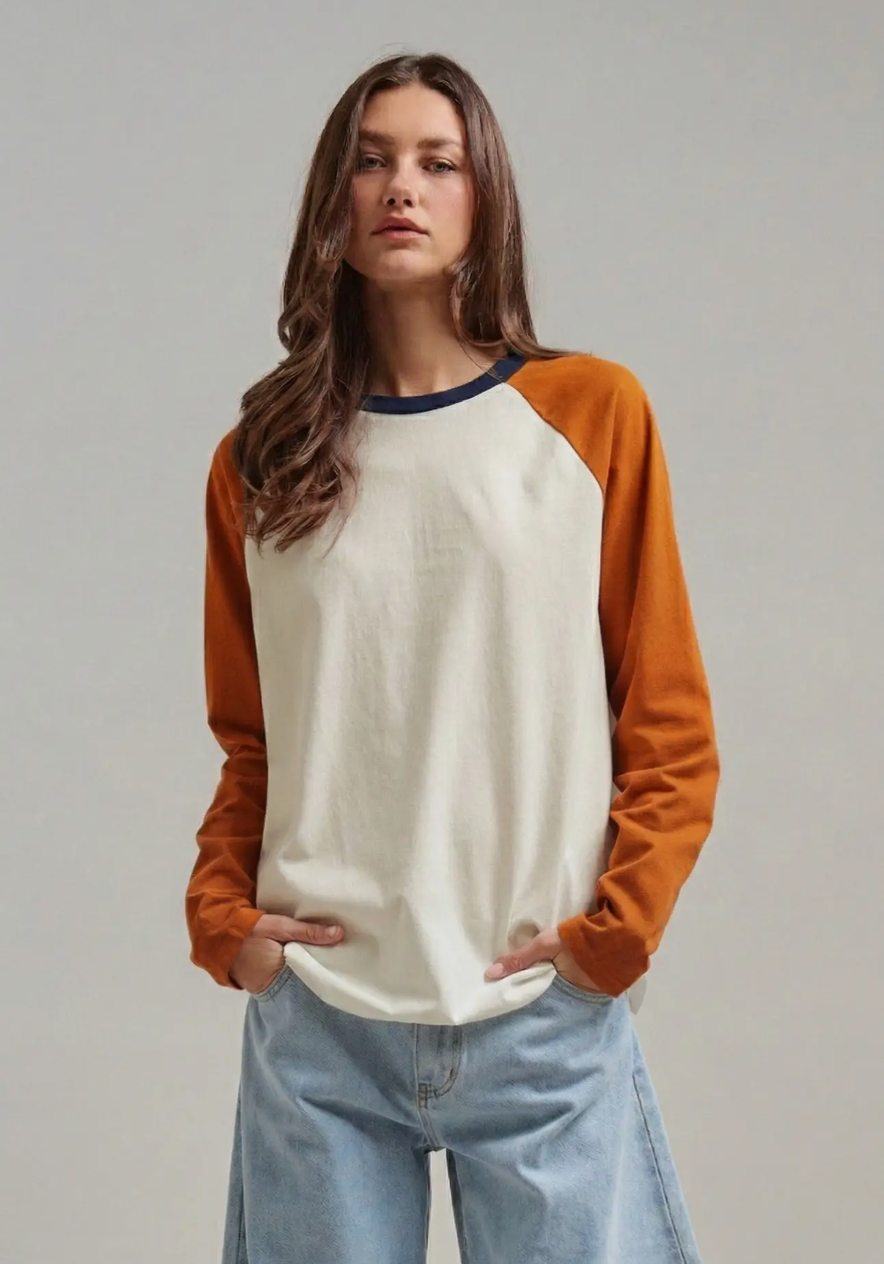 Classic Color Block Raglan Long Sleeve Tee