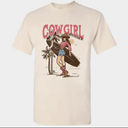Cowgirl Summer graphic Tee- natural