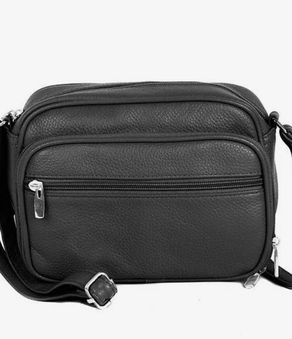Cowhide Leather Crossbody Shoulder Bag-black