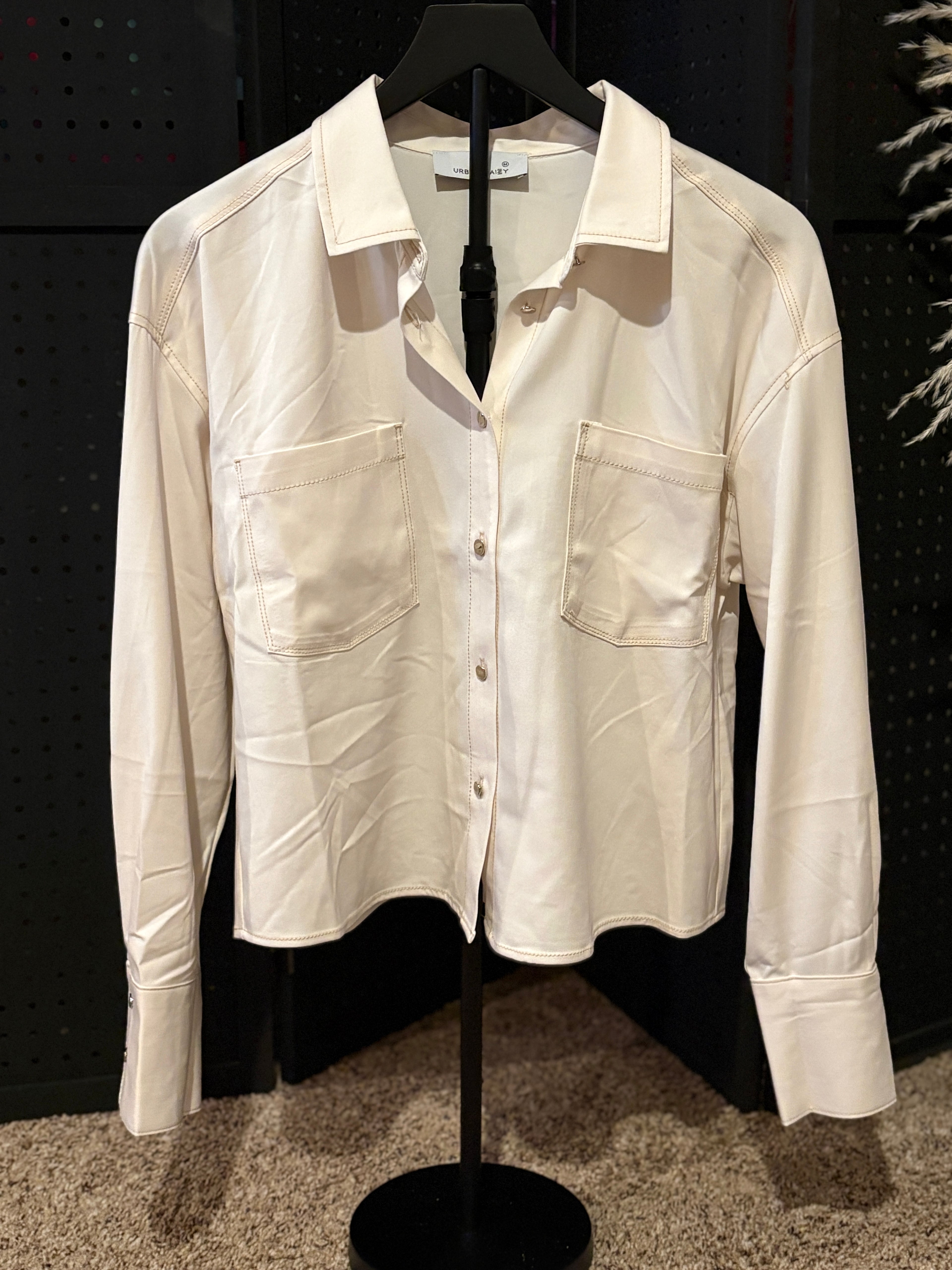 Light Denim Utility Shirt Ivory