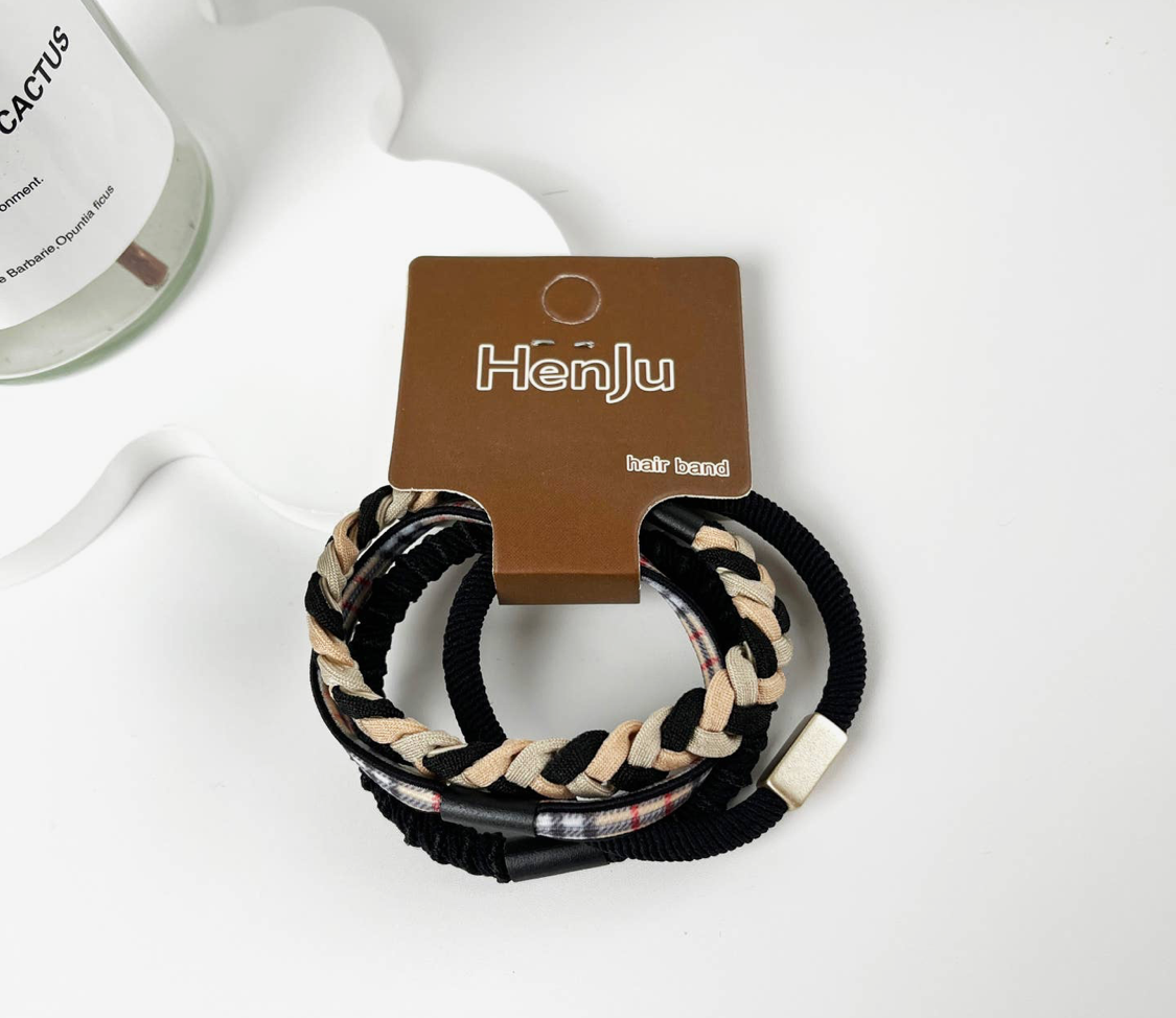 4 pcs of Set Braided High Elastic Hair Ties