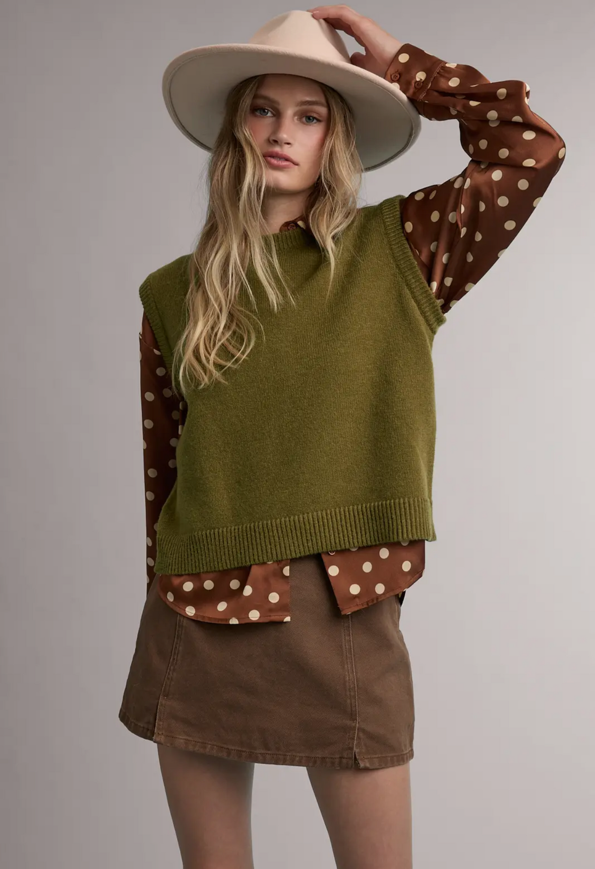 Relaxed Crop Sweater Vest