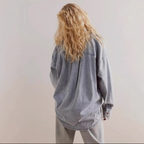 Plaid Textured Searsucker Oversized Button-up Pocket Shirt