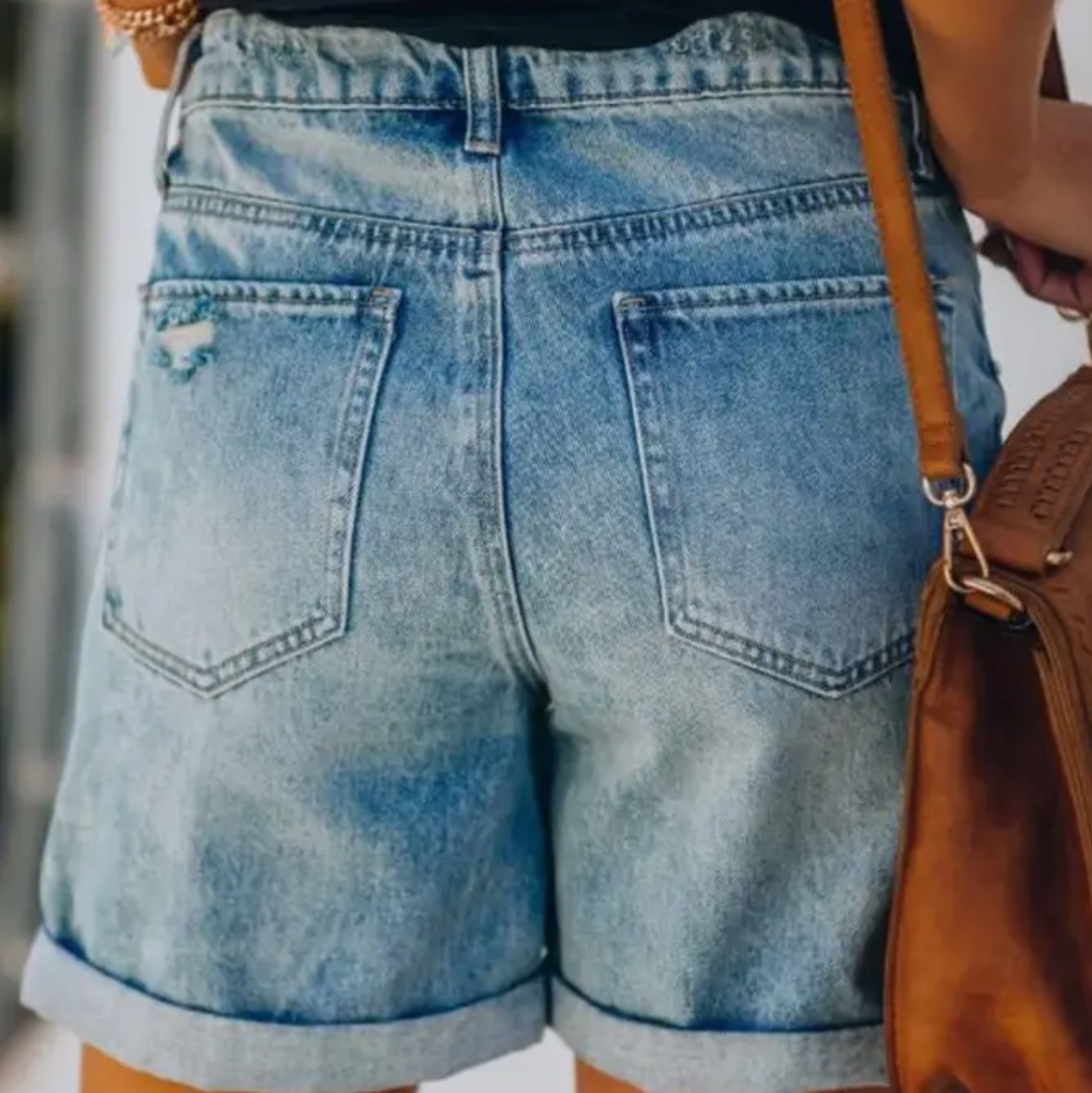 Distressed Ripped Denim Shorts