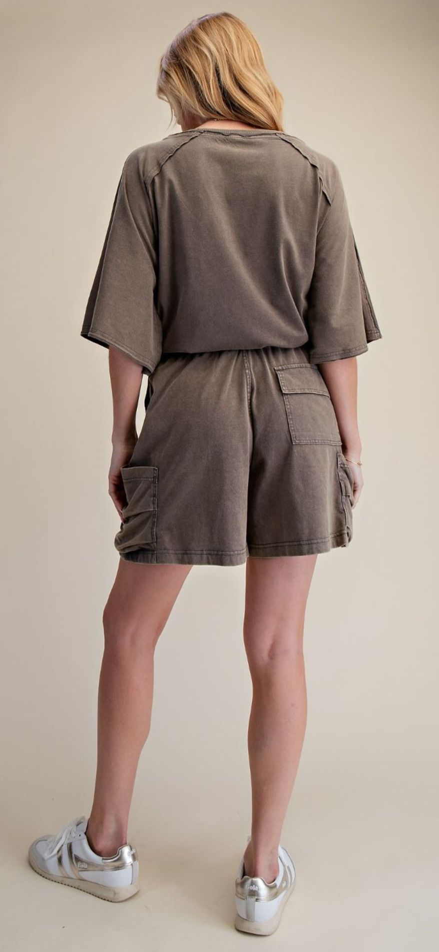 Dolman Sleeve Mineral Washed top-ash