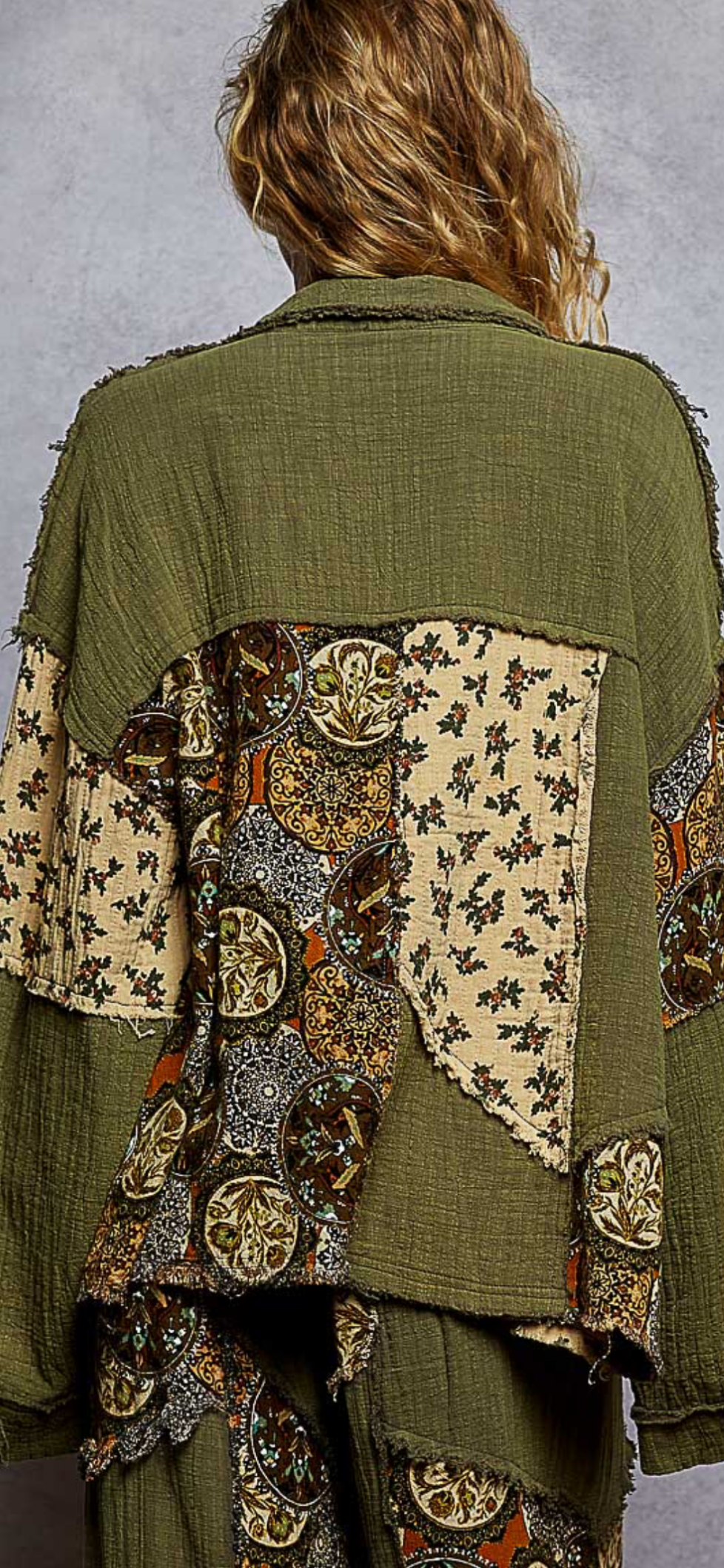 Gauze Patch Work Shirt