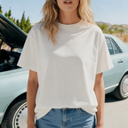 Everyday Versatile Oversized Drop Shoulder Cotton Tee- white