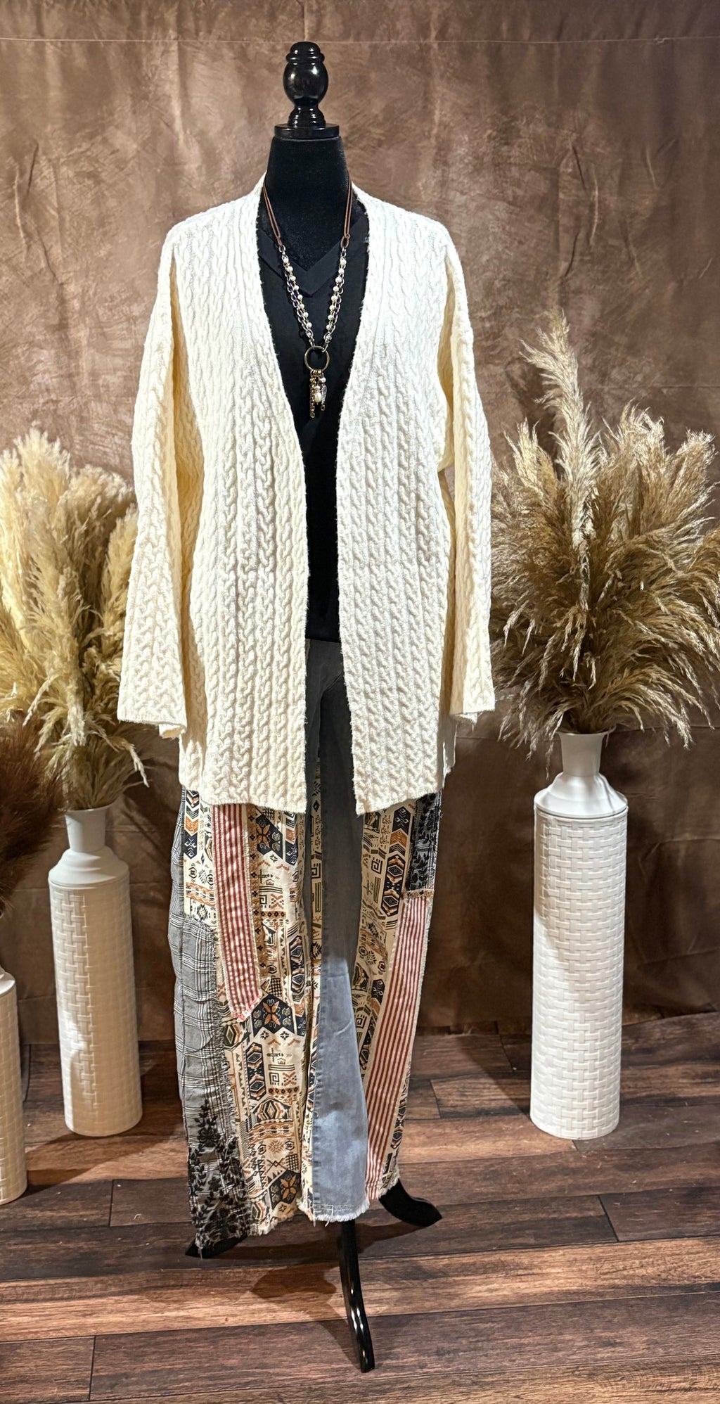 cream cardigan  with belt
