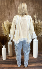 3/4 Long Sleeve Round Neck Top