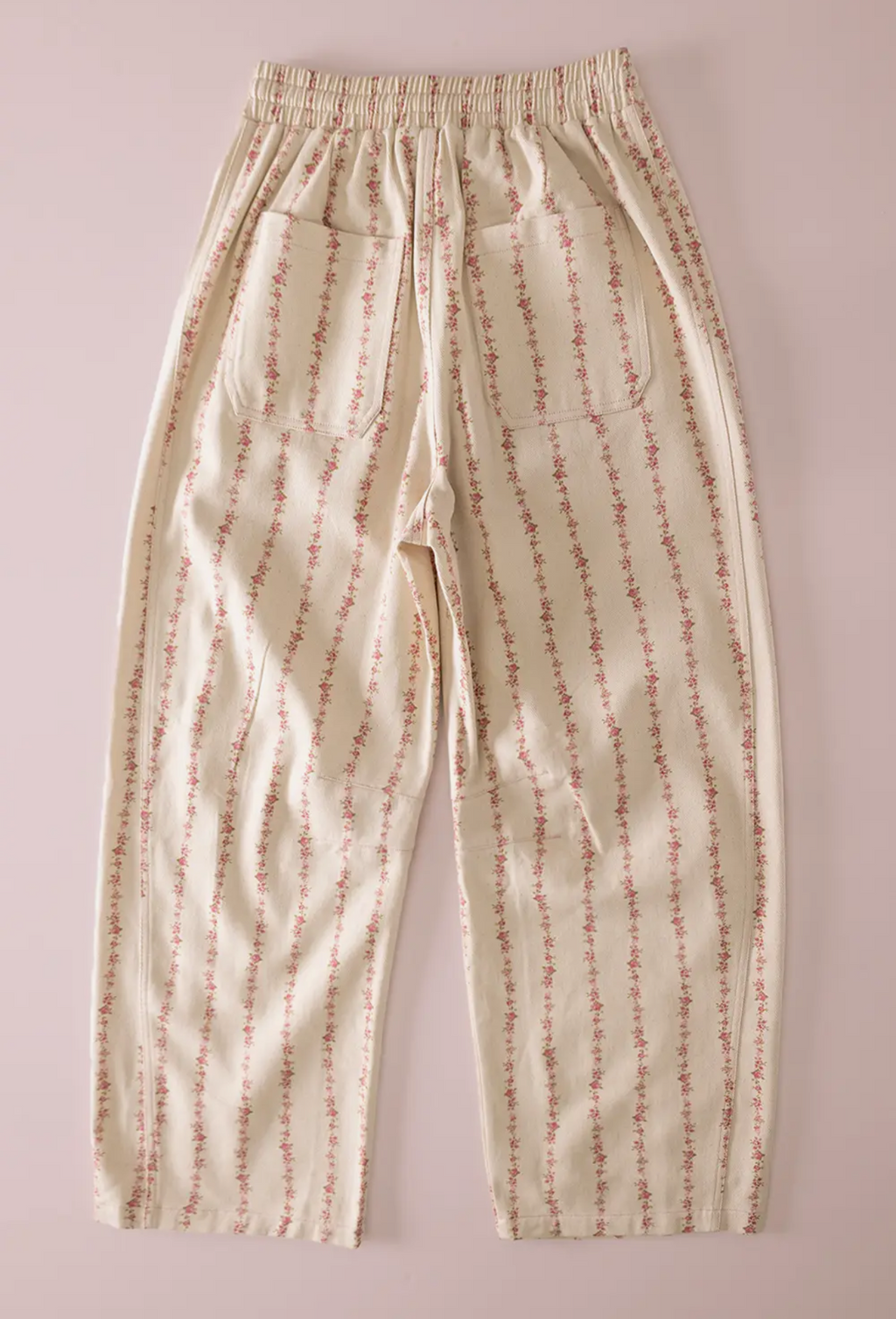 Floral Print Barrel Pants