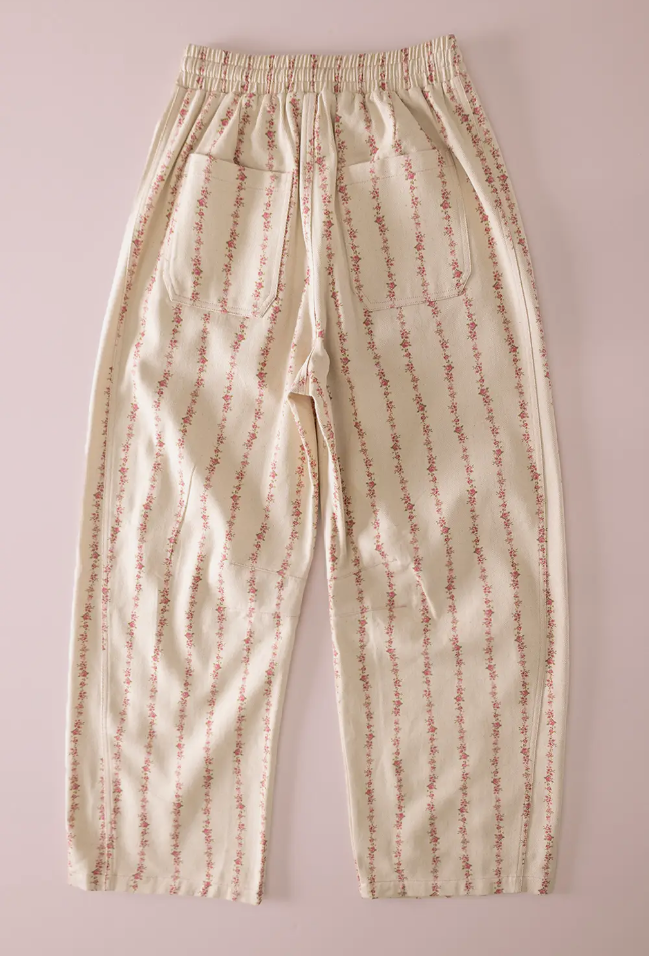 Floral Print Barrel Pants