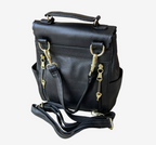 Top Grain Cowhide Leather Backpack Crossbody Shoulder Bag