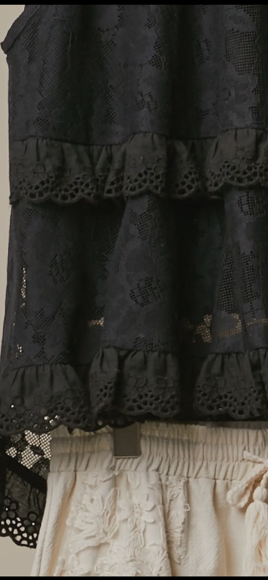 High Low Layered Lace Tunic Top