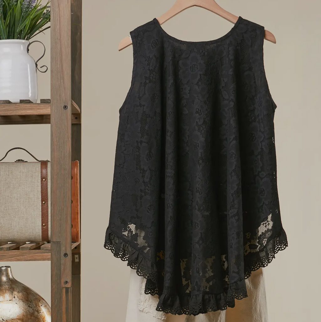 High Low Layered Lace Tunic Top