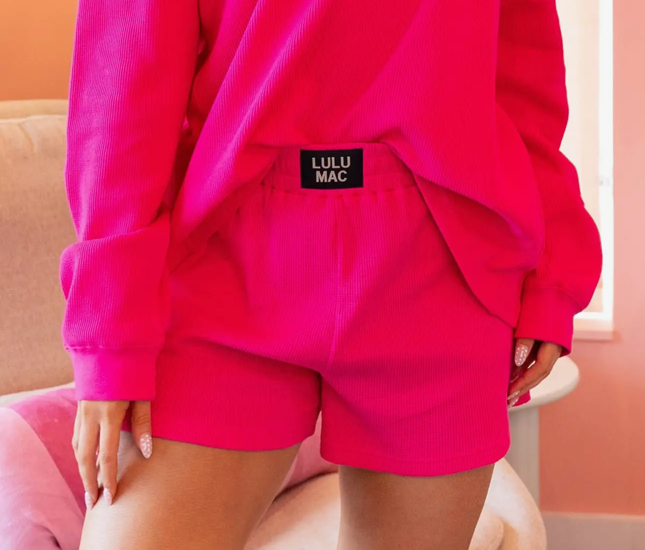 Hot Pink Waffle Shorts
