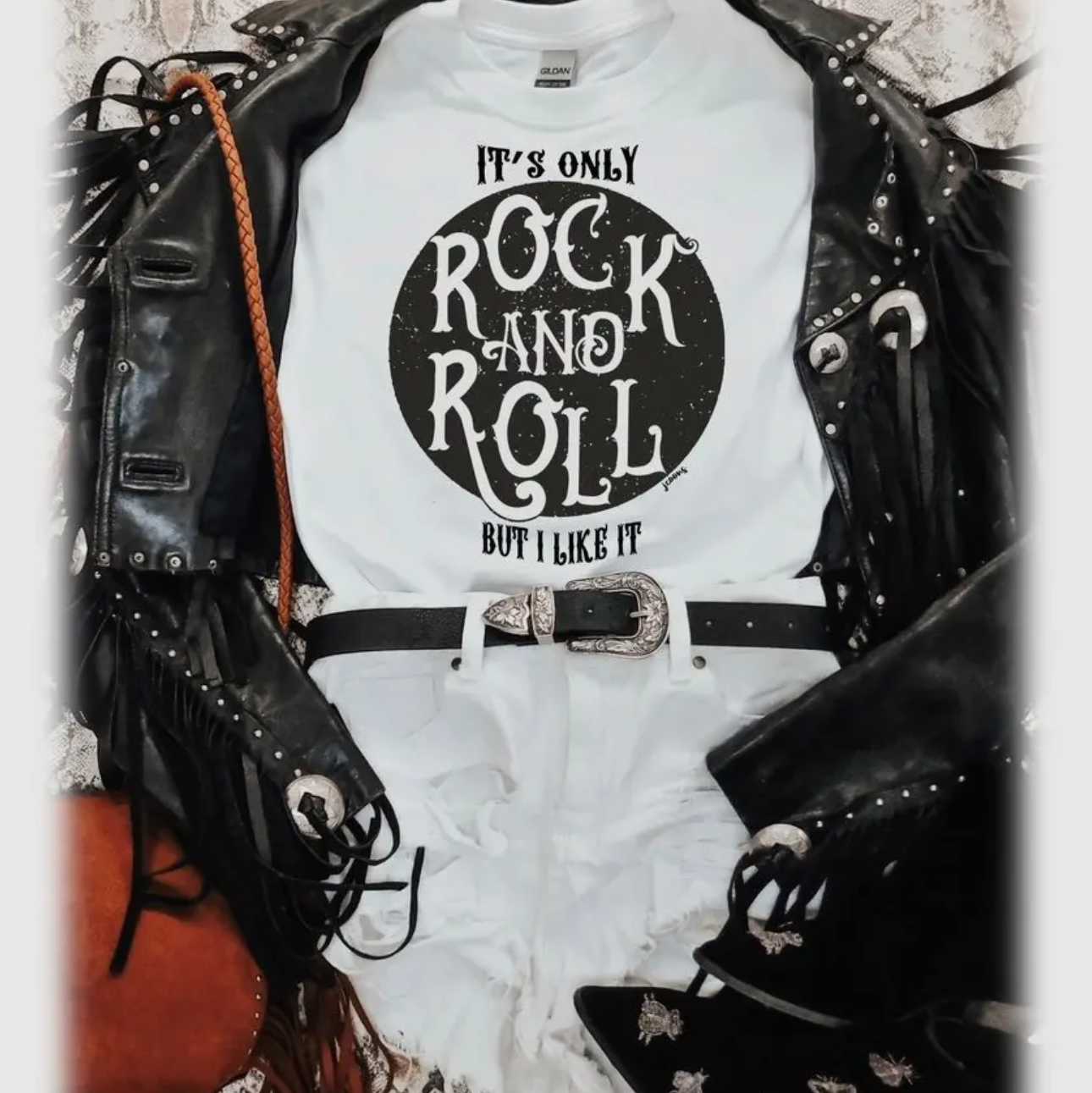 It's Only Rock n Roll Tee with bling