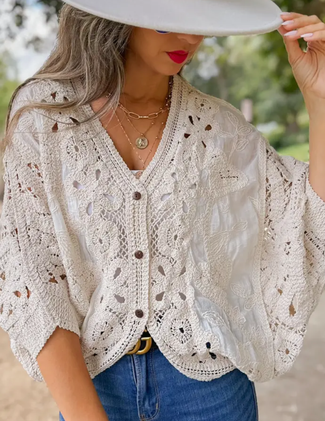 Ivory Crochet Lace Cardigan