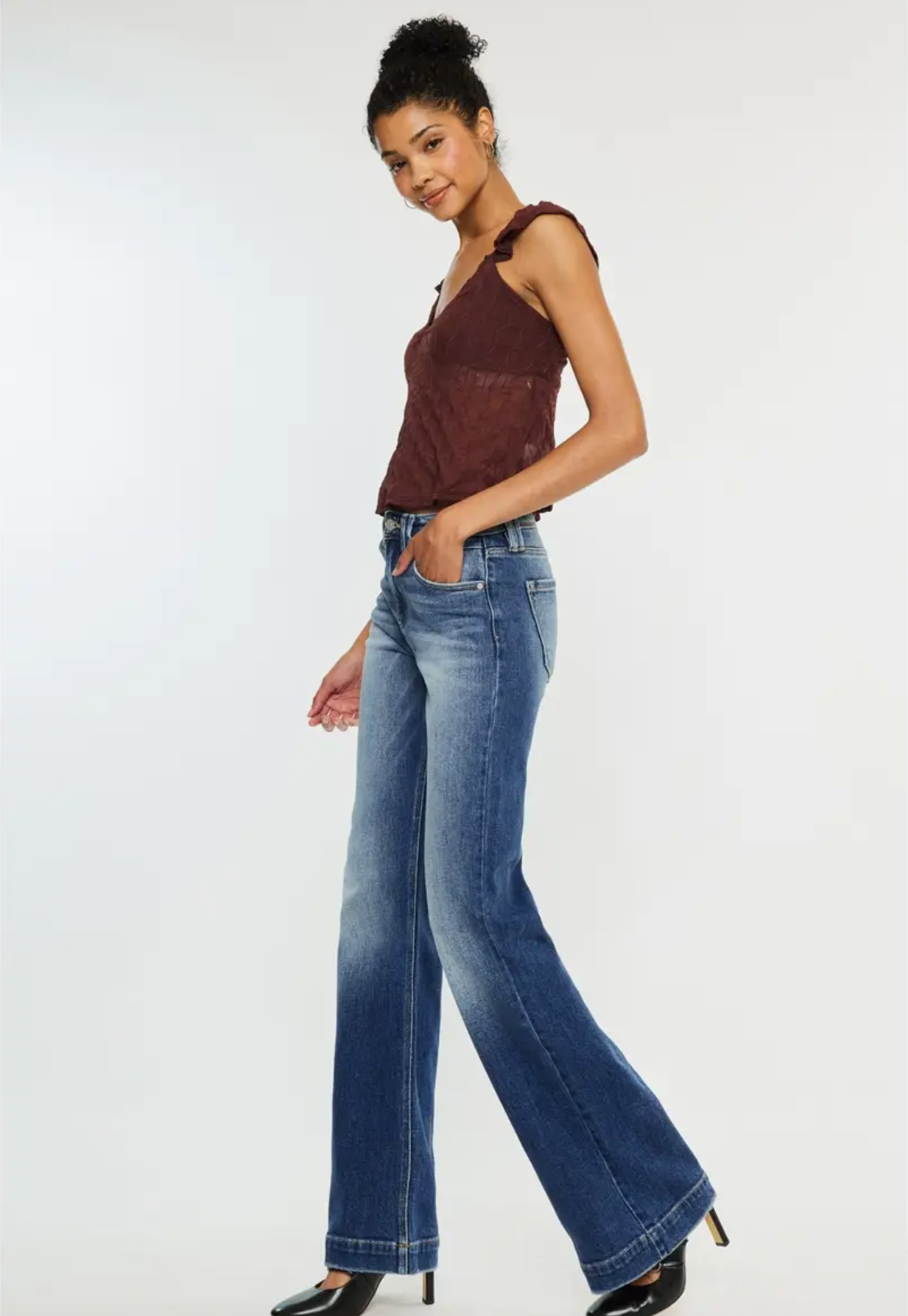 KanCan High Rise Wide Flare Jeans