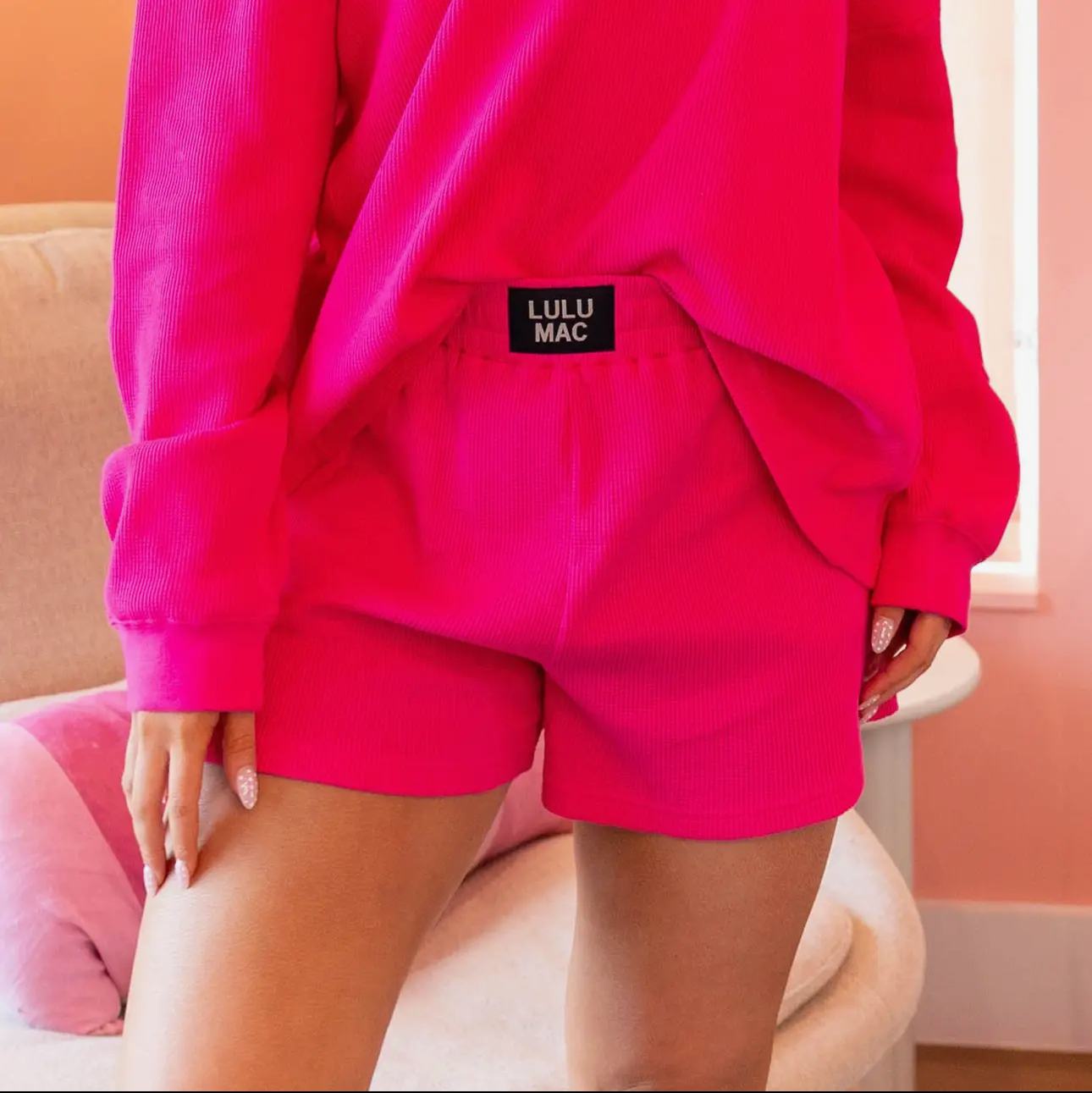 LM-Waffle Hot Pink Shorts