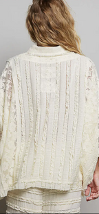 Lace Patch Solid light weight Short Sleeve Collard Kint Top