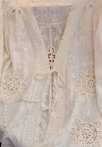 Open Front Lace Blouse-beige