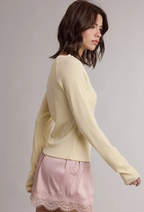 Scallop Trim Henley Top-lemon