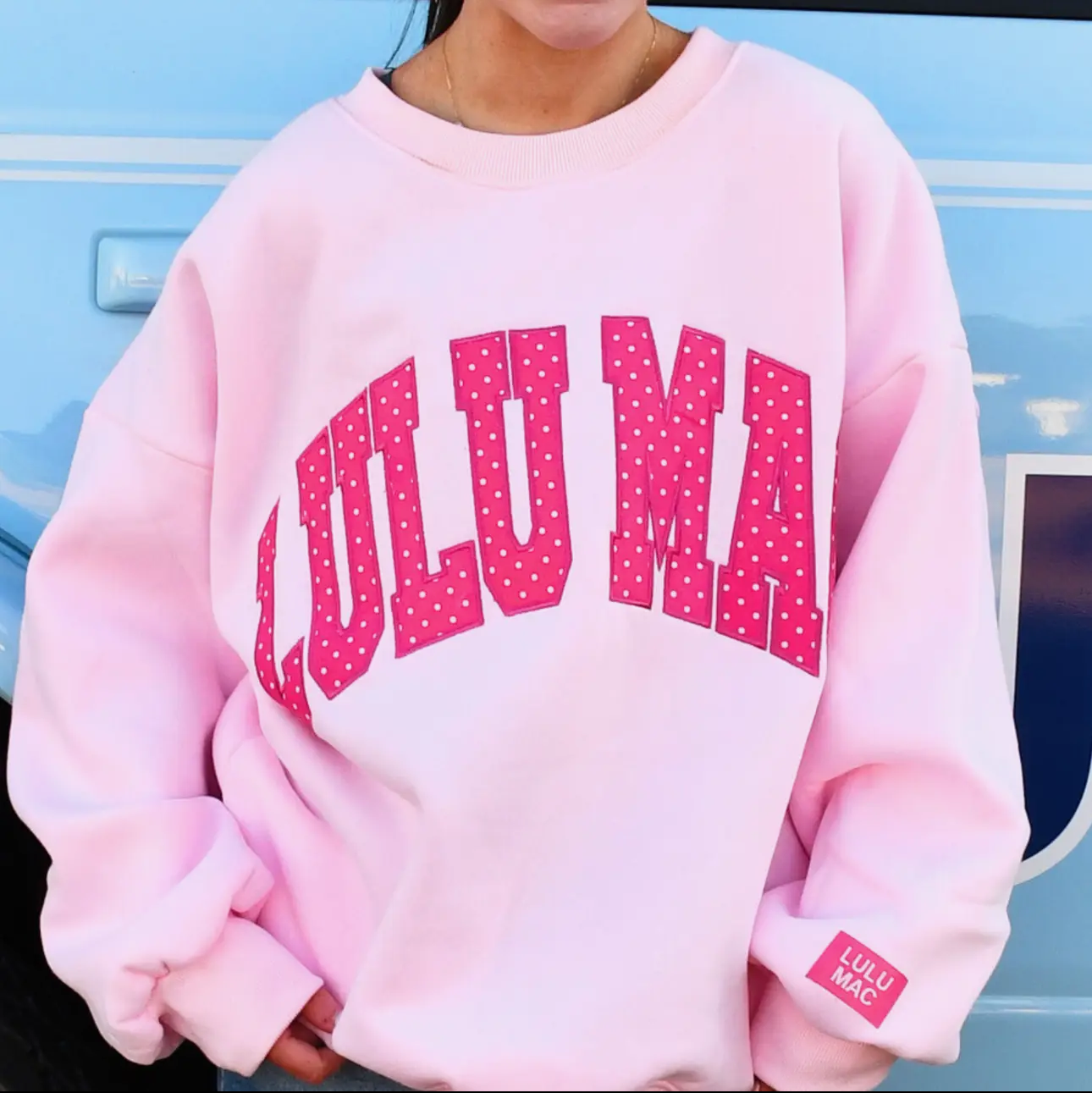 LM Light Pink/Hot Pink Polka Dot Sweatshirt