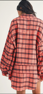 Long Sleeve Side Slit Destressed Shirt