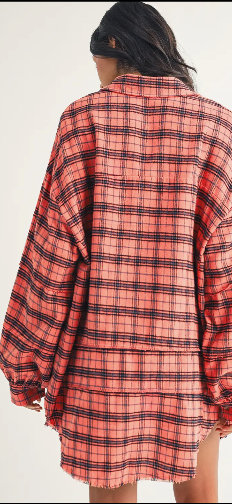 Long Sleeve Side Slit Destressed Shirt