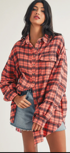 Long Sleeve Side Slit Destressed Shirt